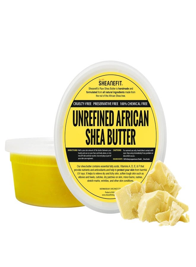 Sheanefit Raw Unrefined African Shea Butter - 8oz, 14oz, 28oz Containers (Yellow - 8 oz) - Image 1